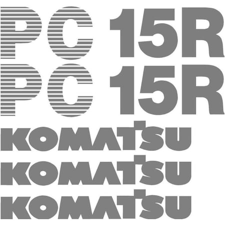Aftermarket New Komatsu PC 15R Excavator Decal Set KMPC15RDECALSET